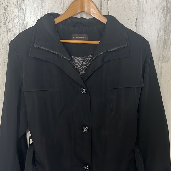 womens black DANA BUCHMAN coat size XL #Y22 - Picture 2 of 7